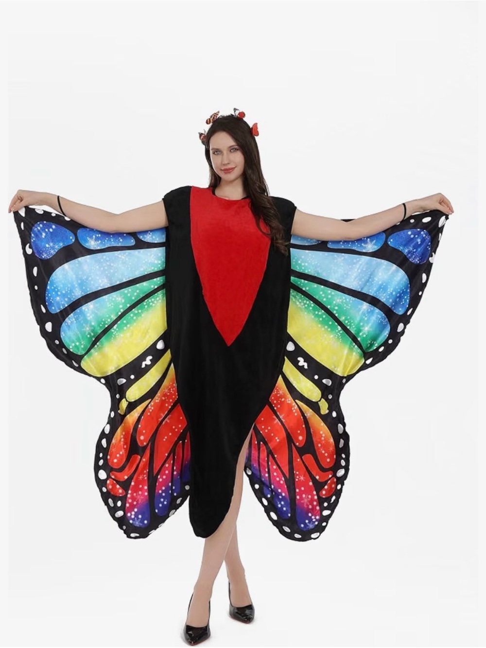 Butterfly Costume for Adult Butterfly Wings Halloween Colorful Wings Costumes Fu - Picture 3 of 5